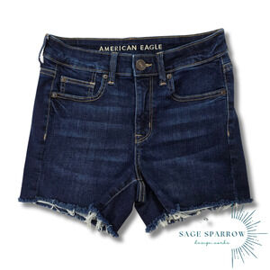 American Eagle Outfitters Women's Denim Shorts High Rise Stretch Sz 4
